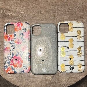 Floral, Glitter, and Pineapple Phone 11 Case Set